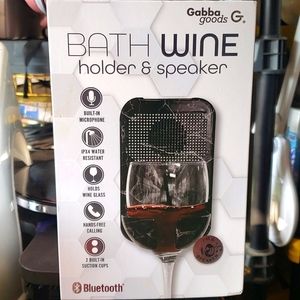 Gabba Goods BLUETOOTH Bath Wine Holder & Speaker NEW in Box!